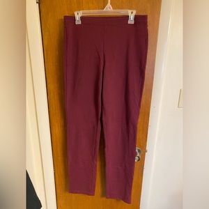 Women with Control shape enhancing pants, size medium tall in burgundy